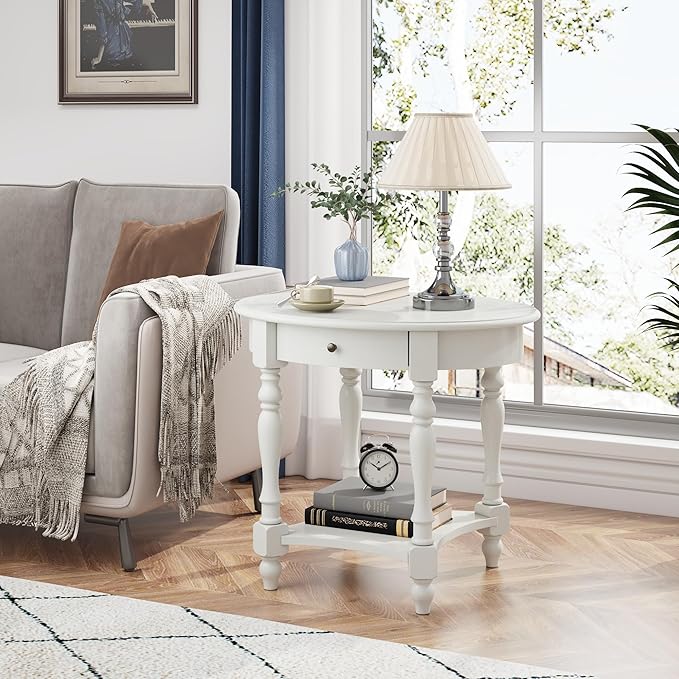 LEEMTORIG Oval Round End Table - Image 4