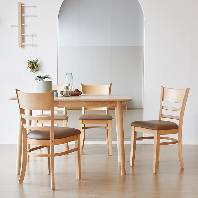 Livinia Aslan 47" Malaysian Oak Rectangular Wooden Dining Table/Solid Wood - Image 3
