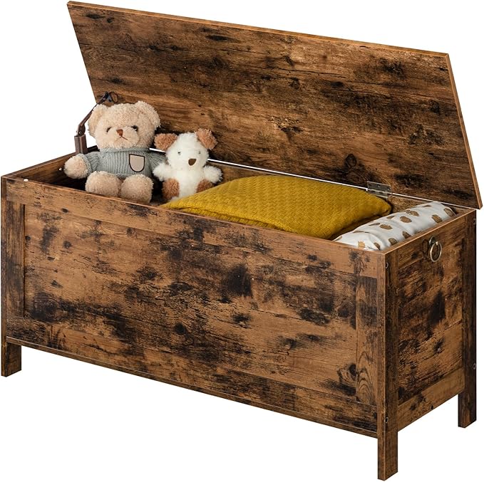 HOOBRO Toy Box, Retro Wooden Look Storage Chest - Image 8