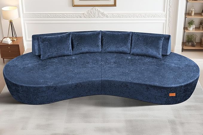 Homguava 104'' Modular Sectional Sofa, Curved Modern Sofa by Homguava