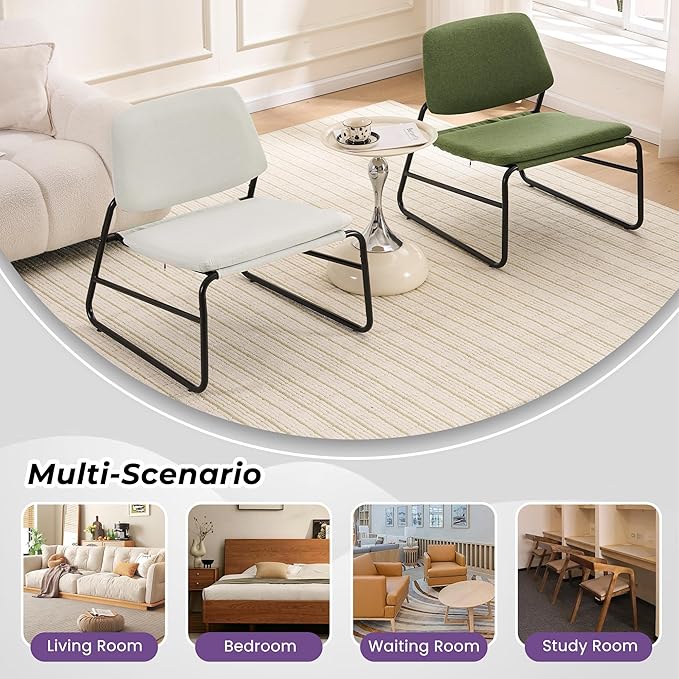 DAICO Modern Accent Chair Comfy Living Room Chair Armless Sling Accent Chairs - Image 7