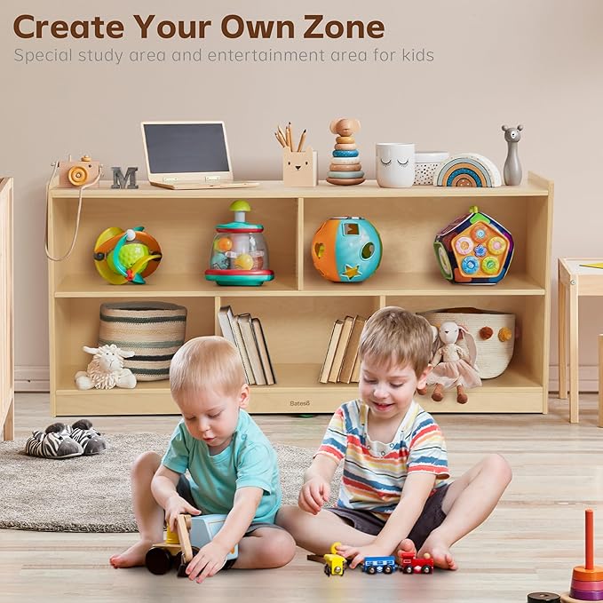 Toy Storage Organizer for Kids Room, Wooden Kids Bookshelf for Classroom - Image 4
