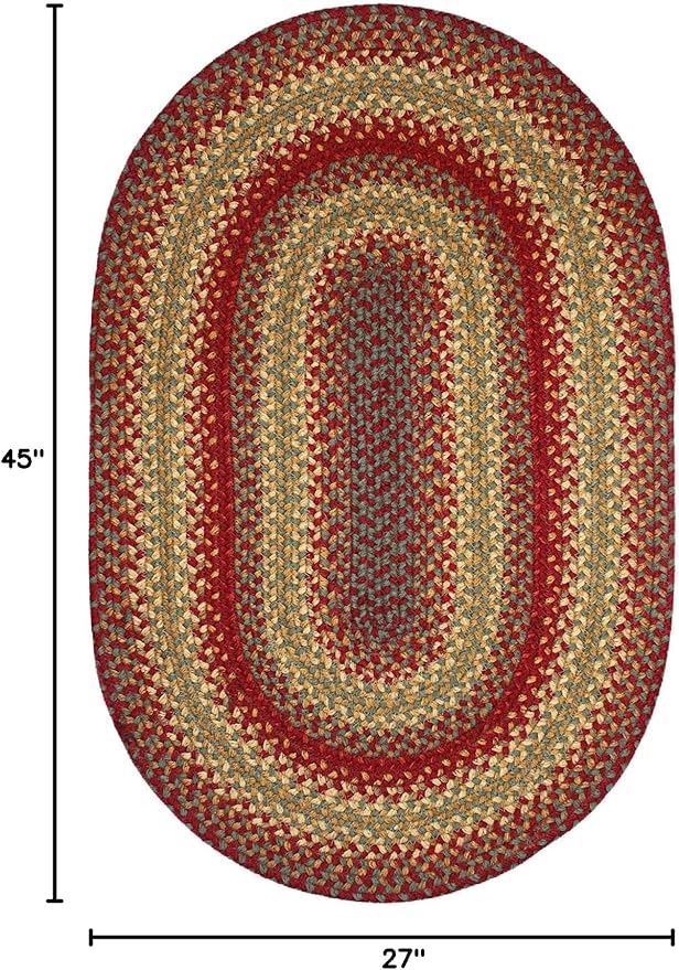 Cider Barn Cranberry Red Oval Braided Rug, Everywhere - Image 2