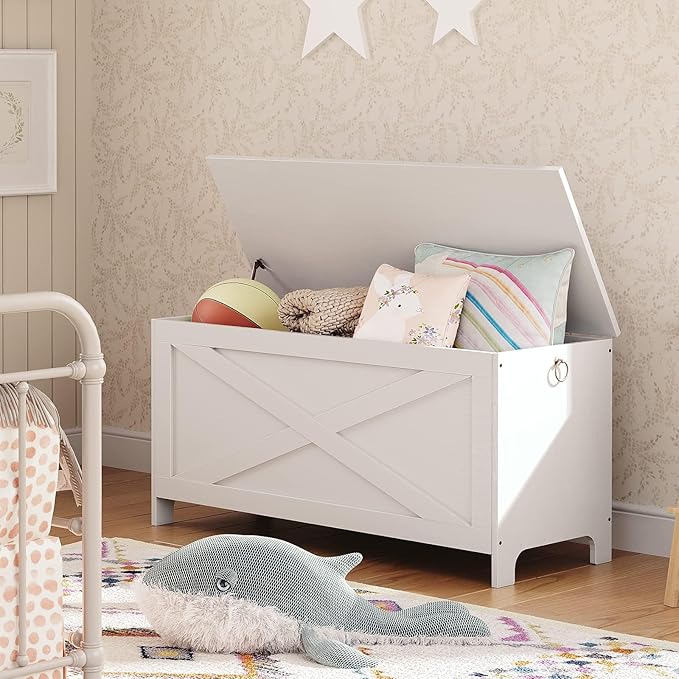 39.4" Toy Chest, Sturdy Entryway Storage Chest - Image 2