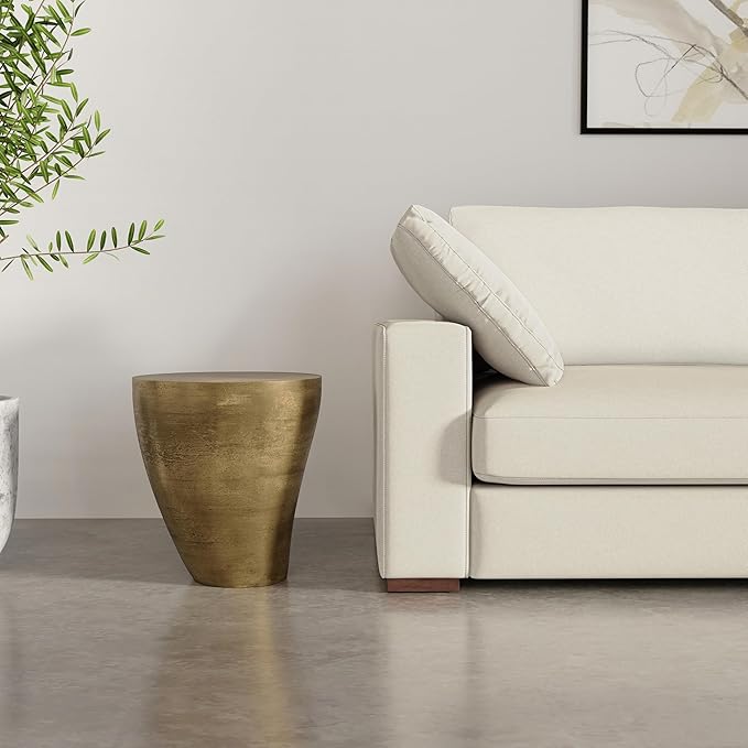 SIMPLIHOME Cavan Metal Side Table in Antique Brass, 16.5" Round, 17.75" H - Image 11
