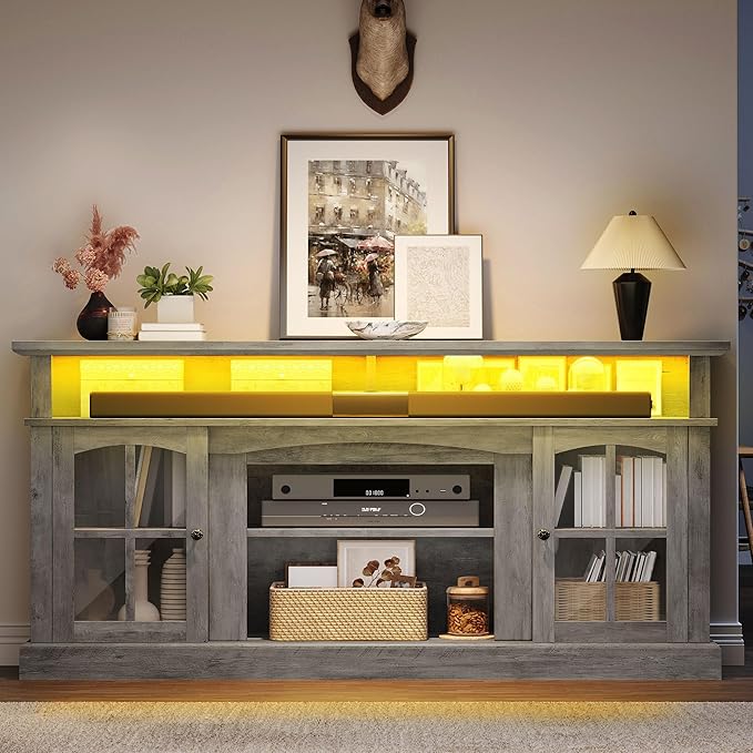 YITAHOME LED Farmhouse TV Stand - Image 6
