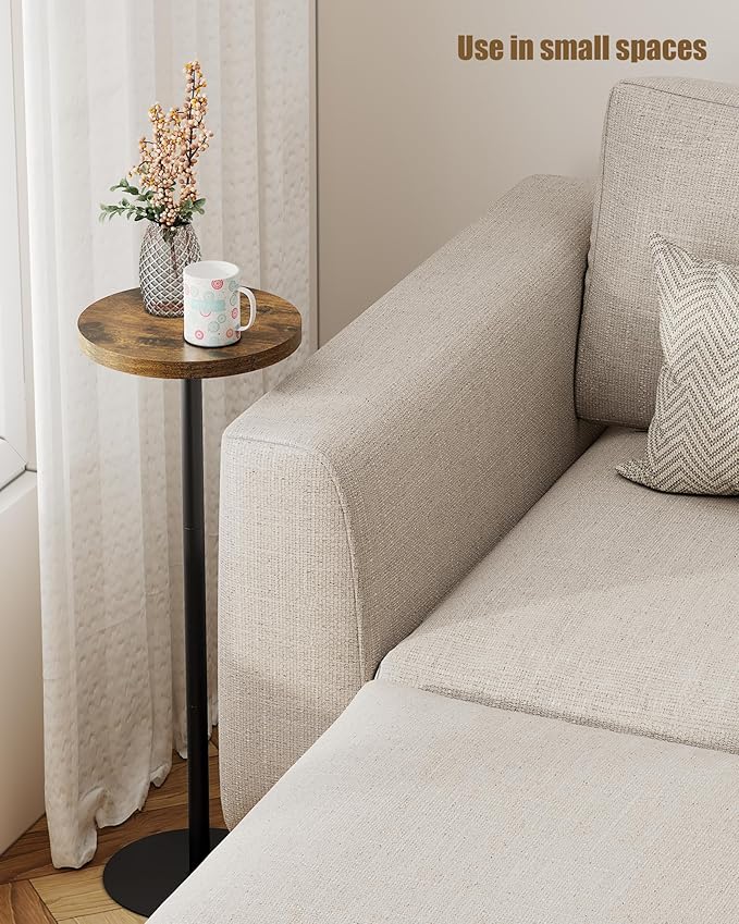 TUTOTAK Tall Round Side Table, Small End Table, Beside Table, Drink Table - Image 2