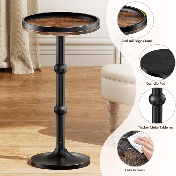 Small Round Side Table, Coffee Drink Table - Image 6