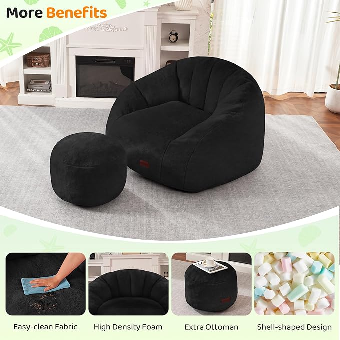 HABUTWAY Bean Bag Chair, Giant Bean Bag Chairs - Image 5