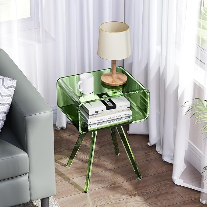 Acrylic Side Table, Acrylic Nightstand Bedside Table - Image 7