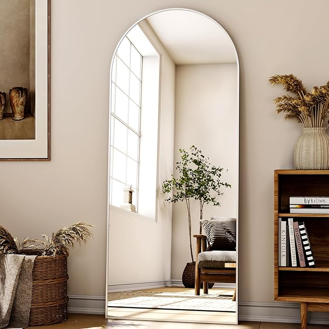 56"x21" Floor Full Length Mirror Standing Full Body Rounded Corner Rectangle - Image 2