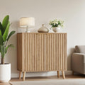 Pamapic Fluted Storage Cabinet, Sideboard Buffet Cabinet by Pamapic