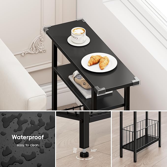 Vagusicc Narrow Side Table, 3-Tier Skinny End Table - Image 6