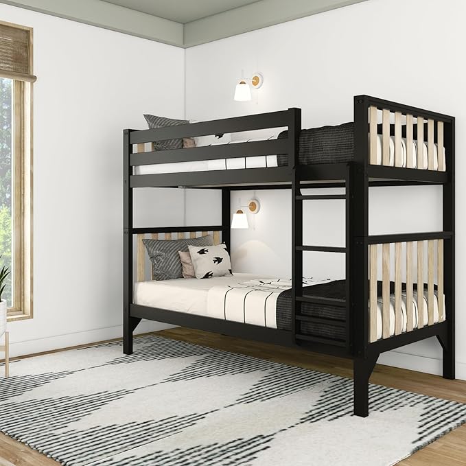 Max & Lily Bunk Bed, Scandinavian Modern Bunk Bed, Solid Wood Twin-Over-Twin by MaxLily