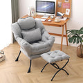 Lazy Chair with Ottoman, Modern Accent Chair with Lumbar Pillow, Comfy Chairs by DreamNookCozyLivingThoughtfulDesign