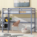 HomSof Full Loft Bed with Desk and Shelves by HomSof
