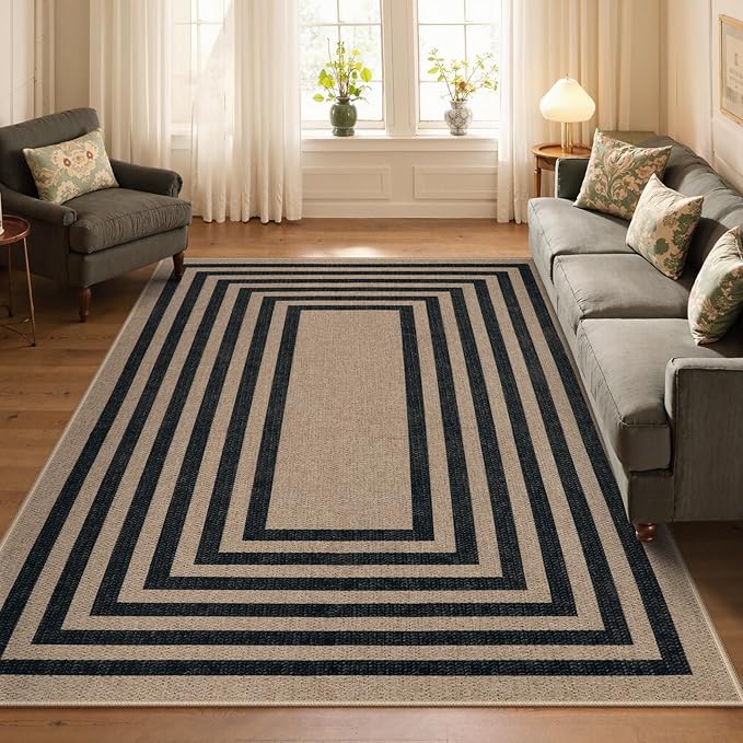 Lahome Modern Geometric Easy Jute Dining Room Rug, 5x7 Modern Rugs - Image 7