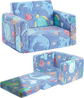 Toddler Chair Comfy, 2-in-1 Soft Toddler Couch Fold Out by inhand