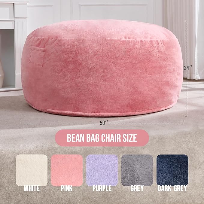 Hobestluk 5ft Bean Bag Chairs for Adults Large Beanbag Chair - Image 2