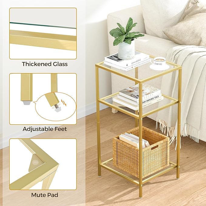 Homhedy 3-Tier Side Tables Set of 2, End Tables - Image 4