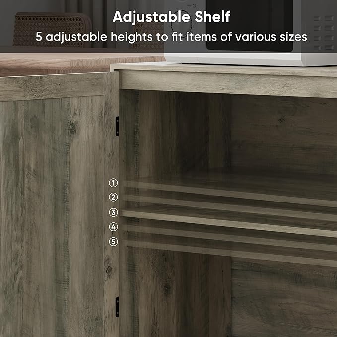 Smuxee Wood Sideboard, Freestanding Buffet Cabinet - Image 4