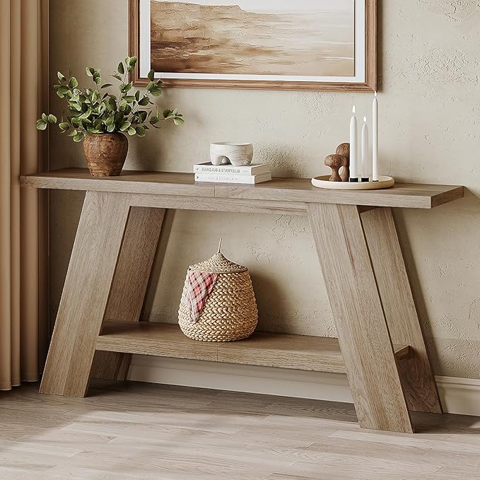 Treocho 63 Inch Long Farmhouse Console Tables - Image 4