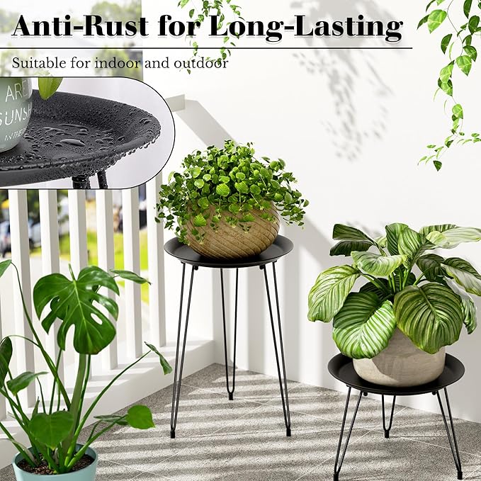 SUEH DESIGN Plant Stand Indoor, Metal Plant Stand Round Plant Table Heavy Duty - Image 3
