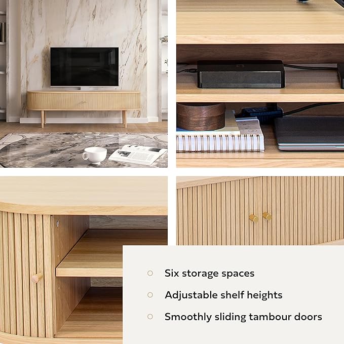 WERMO 71’’ TV Stand with Storage and Shelves - Image 3