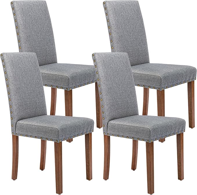 Parsons Kitchen Dining Chair Set Room Modern Upholstered Stylish Fabric High by SNUGWAY