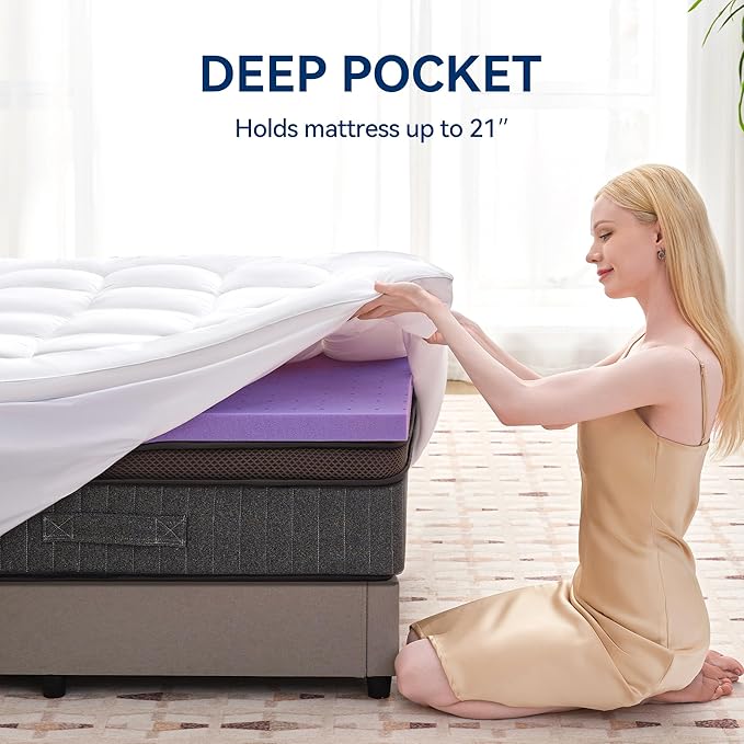 BDEUS Dual Layer 5 Inch Memory Foam Mattress Topper California King Size - Image 7