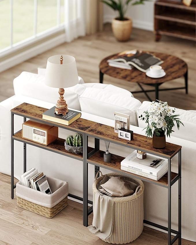 VASAGLE Console Table, 2-Tier Narrow Sofa Table - Image 6