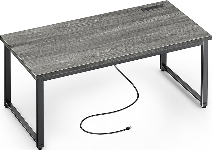 Huuger 55 x 24 inch Desk with Power Outlets & USB-C, Deeper & Thicker Desktop - Image 9