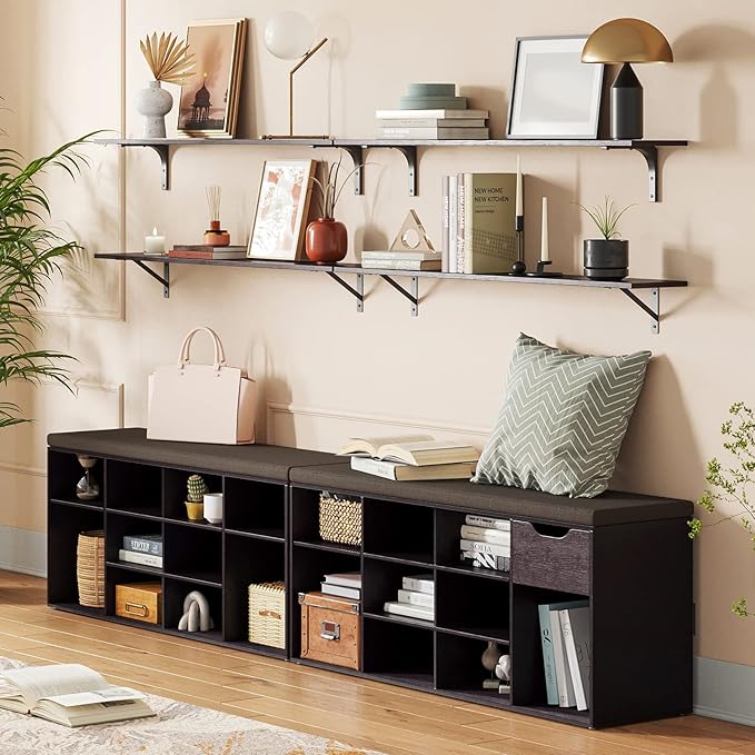 DINZI LVJ Shoe Bench, Entryway Storage Bench - Image 5