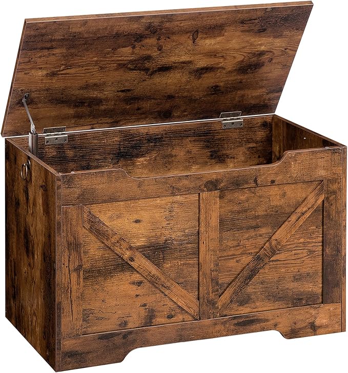 HOOBRO Storage Bench, 29.5” Retro Wooden Storage Chest by HOOBRO