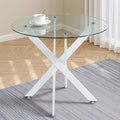 Dining Table for 4 Modern Round Dining Table 35.43" Kitchen & Dining Room Tables by LynginsCreativeLife