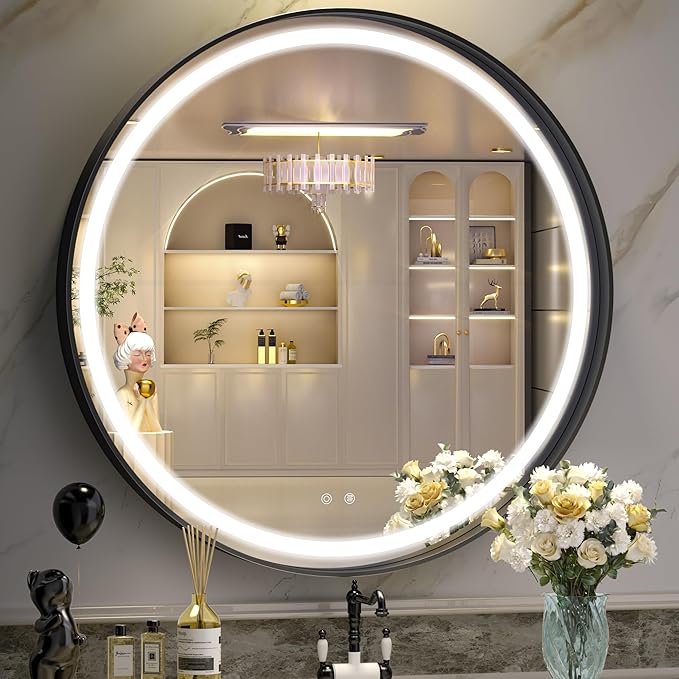Hasipu 32 Round LED Mirror for Bathroom by Whatssuitableisthebest