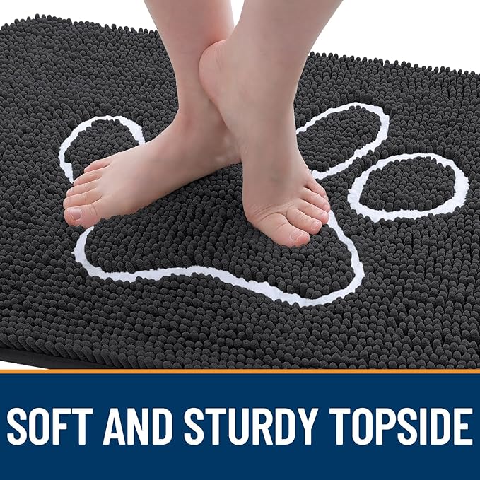 OLANLY Door Mat for Muddy Dog Paws 47x32, Ultra Absorbent Chenille Mud Doormat - Image 4