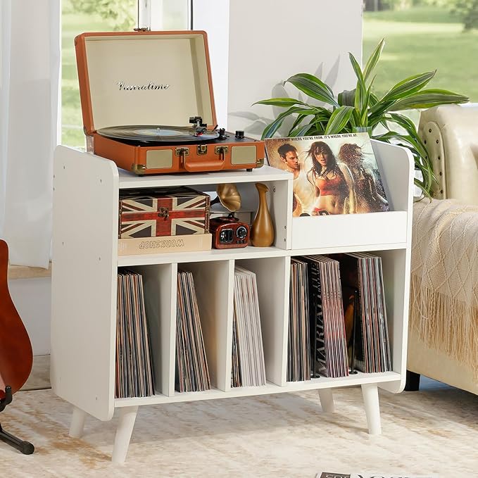Record Player Stand, Large Record Player Table Cabinet - Image 6