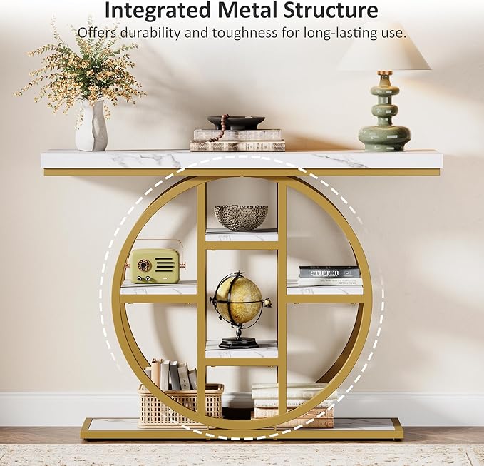 41" Console Table, 4-Tier Entryway Table - Image 7