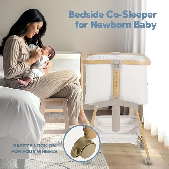 Baby Bassinet Bedside Sleeper, Portable Crib - Image 6