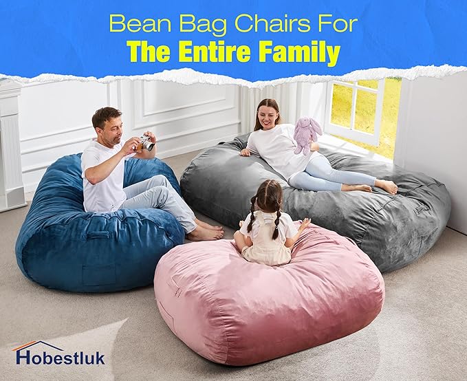 Hobestluk 5FT Bean Bag Chair Large Beanbag Lounger - Image 8