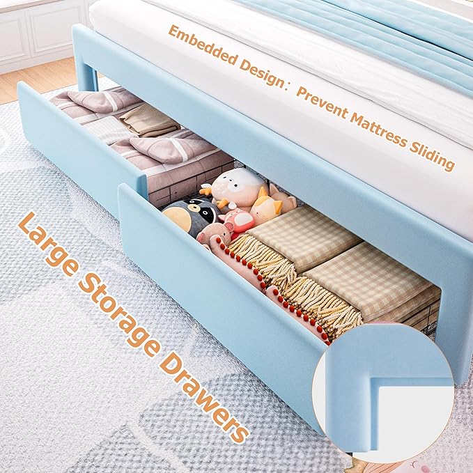 King Upholstered LED Bed Frame - Image 4