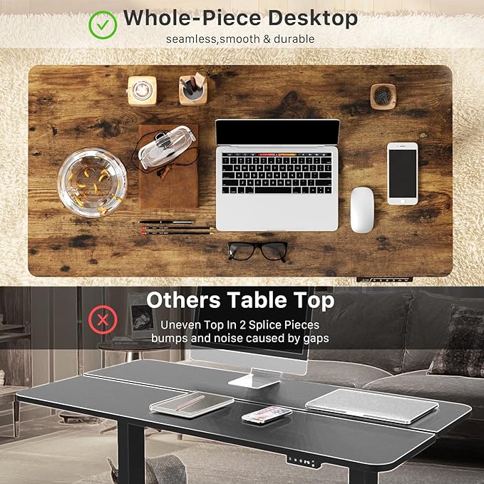 JOY worker Small Electric Standing Desk, Rustic Brown - Image 5