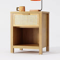 Rattan Nightstand, Farmhouse Bedside Table by YAUKOMEL