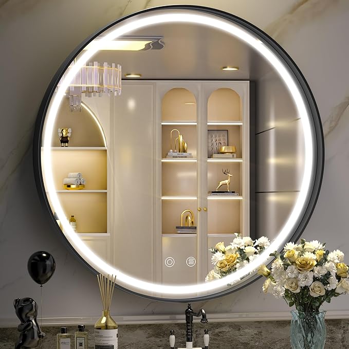 Hasipu 28 Inch Round LED Mirror by Whatssuitableisthebest