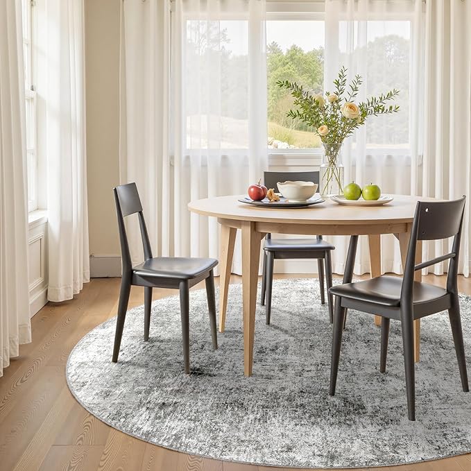 Washable Area Rugs 4ft Non-Slip Modern Abstract Soft - Image 4