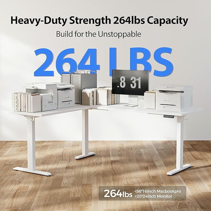 Agilestic Triple Motors 73" x 60" L Shaped Standing Desk, Electric Standing - Image 6