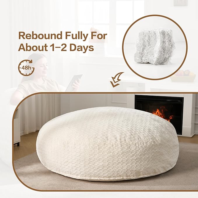 Hobestluk 6ft Bean Bag Chairs for Adults Large Beanbag Chair - Image 8
