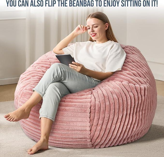 4ft Bean Bag Chairs for Adults Large Beanbag Chair - Image 3
