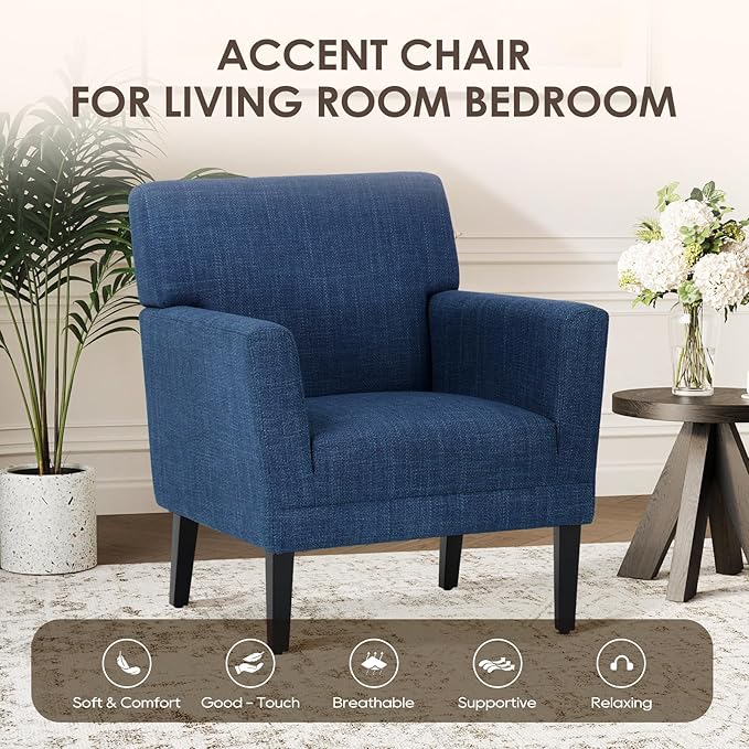 COLAMY Accent Chair Set of 2 for Living Room, Modern Upholstered Fabric Accent - Image 3